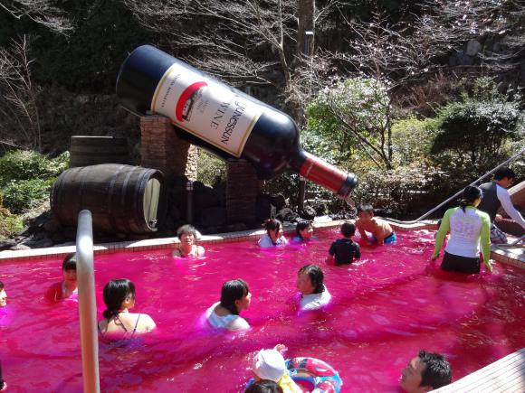 Japanese bathe in 2014 Beaujolais wine